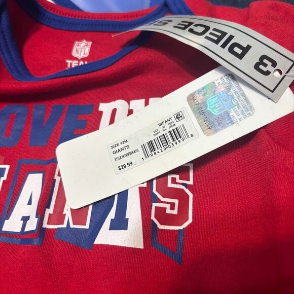 NFL New York Giants Infant 3pk Bodysuit, 12 Months - Picture 6 of 6